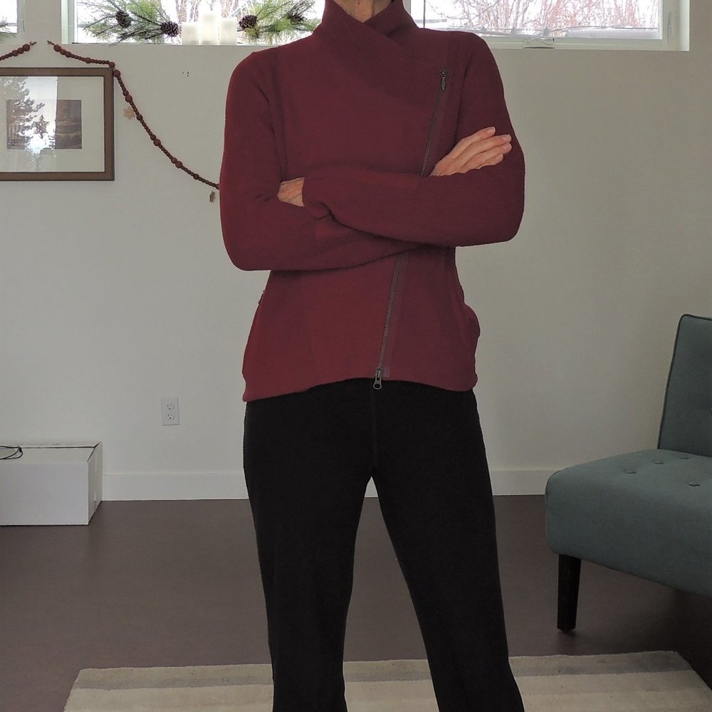 NWOT Wool/Alpaca Red Zip-front Cardigan - Picture 2 of 13